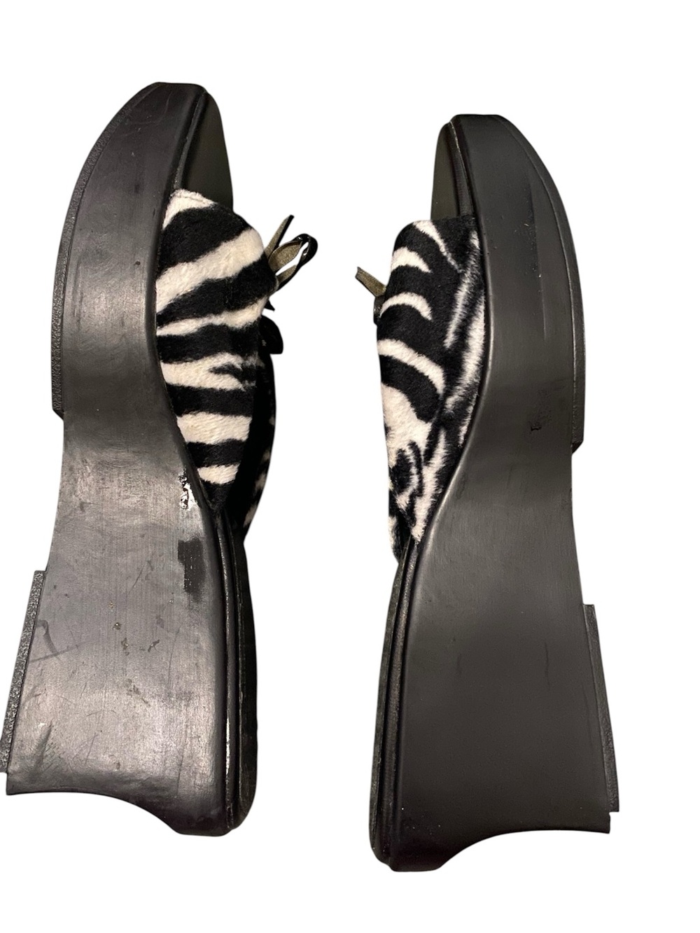 Y2K No Boundaries Black & White Zebra Slide Mules with Bow 11 - Picture 8 of 11
